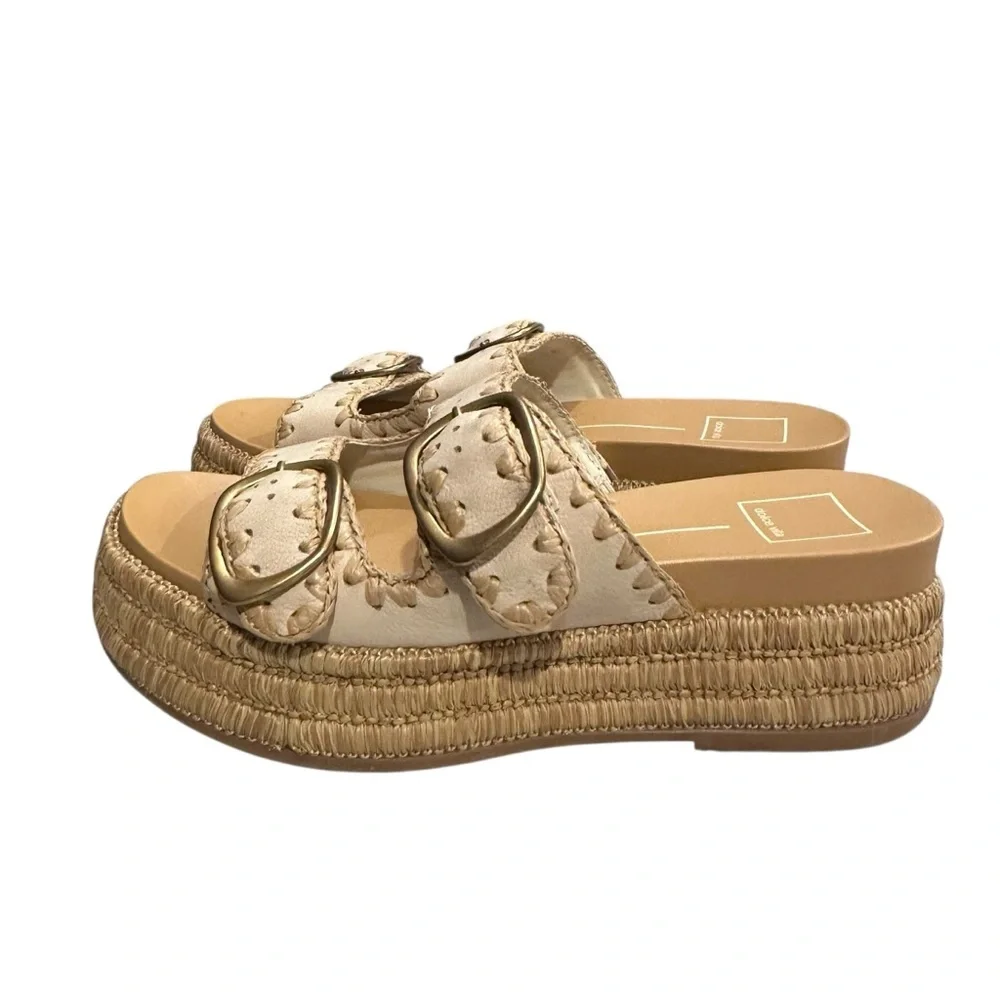 Dolce Vita Wanika Sandals Sand Nubuck Double Buckle Size 7.5